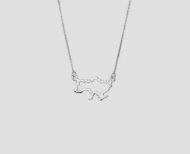 Срібне кольє Україна 5-2105-Rh