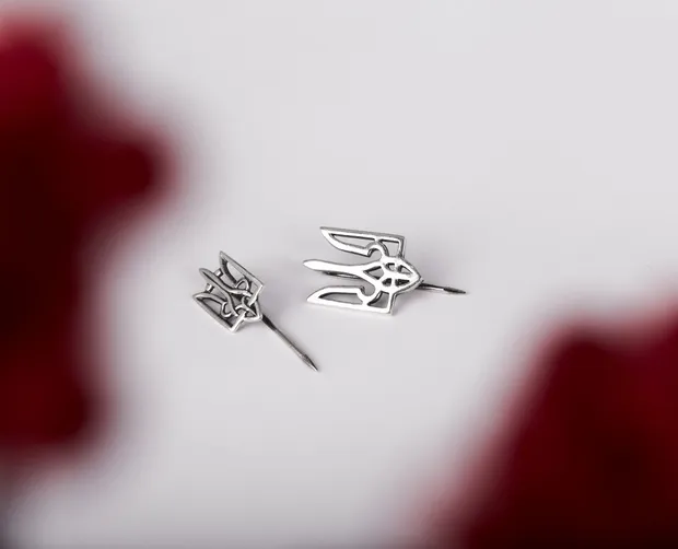 Срібна шпилька Тризуб  30123/2