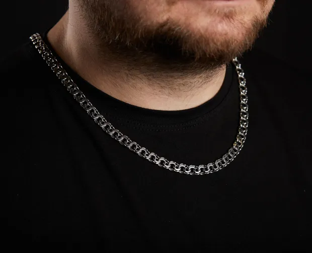 Срібний ланцюжок Плоский Бісмарк ц.6007/37