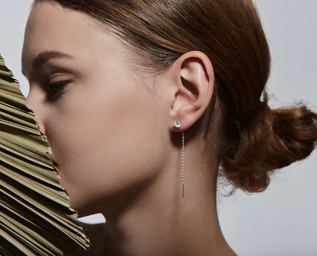 Срібні сережки протяжки з цирконієм Класичні 0452.30р