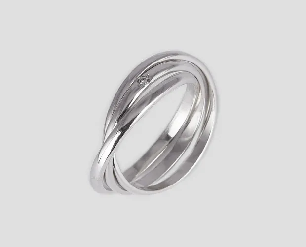 Срібна каблучка з вставкою Трійня 11000/2