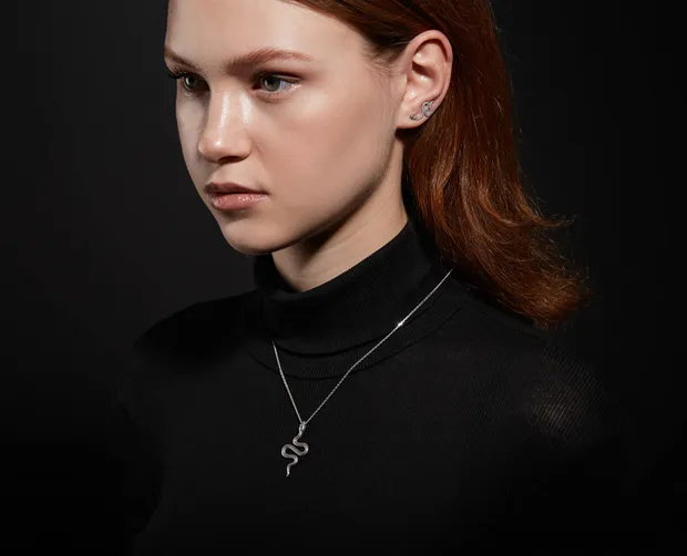 Срібні сережки кафи Снейк 1094.10С