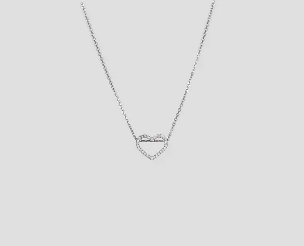 Срібне кольє Сердечко з фіанітами 908-01004 