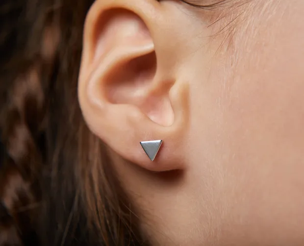 Срібні сережки пусети Трикутник 1220С