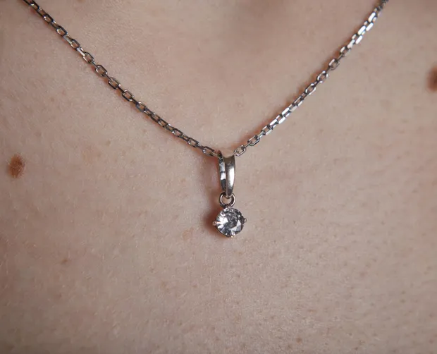 Срібна підвіска з малим фіанітом 34109