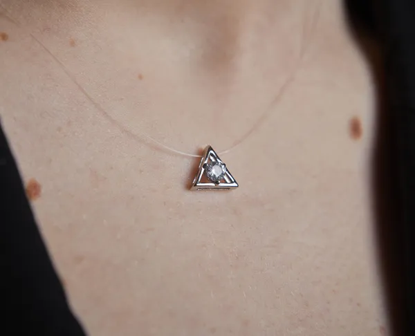 Срібне кольє-невидимка Тріо 862214