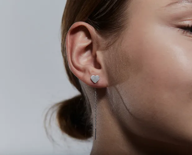 Срібні сережки протяжки з сердечком 0628.10р