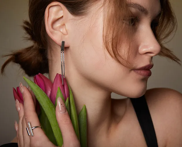 Срібні сережки Івона 24064