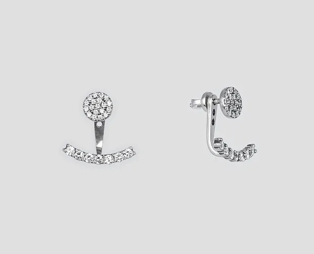 Срібні сережки джекети Токіо 24078