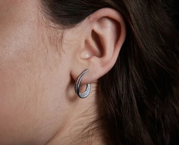 Срібні сережки англійська застібка Монро 928С