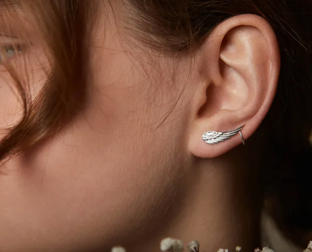 Срібні сережки кафи Крила Ангела 24097