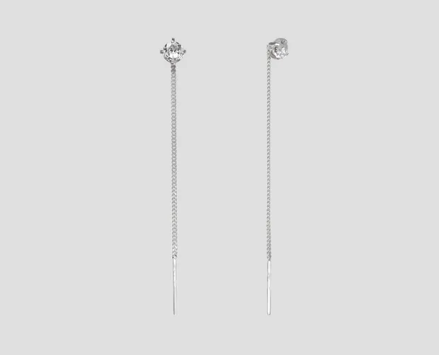 Срібні сережки протяжки з фіанітом 23058/1
