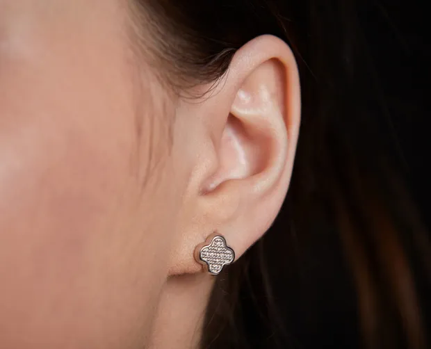 Срібні сережки пусети Конюшина 2624520