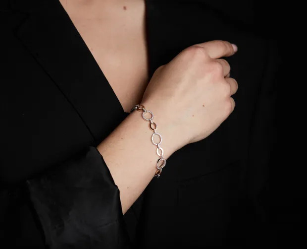 Срібний браслет із золотою вставкою Блиск 1007Б