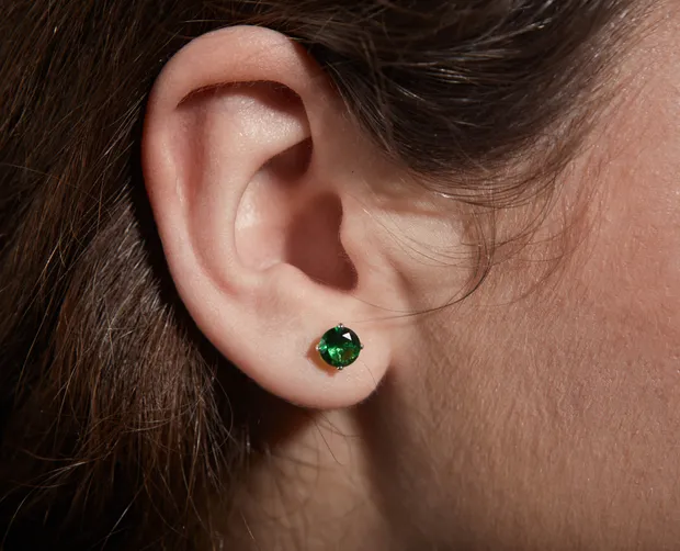 Срібні сережки пусети Круглі Фіаніти без основи 24103/1