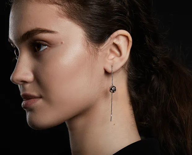 Срібні сережки протяжки Ляленька 261740