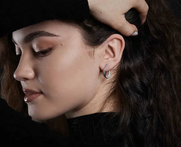 Срібні сережки англійська застібка Монро 928С