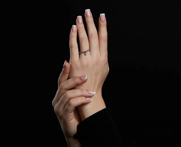 Срібна каблучка з підвіскою Сердечко Кришталь 1065