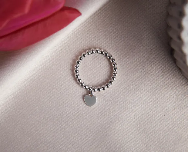 Срібна каблучка з підвіскою Сердечко 1064