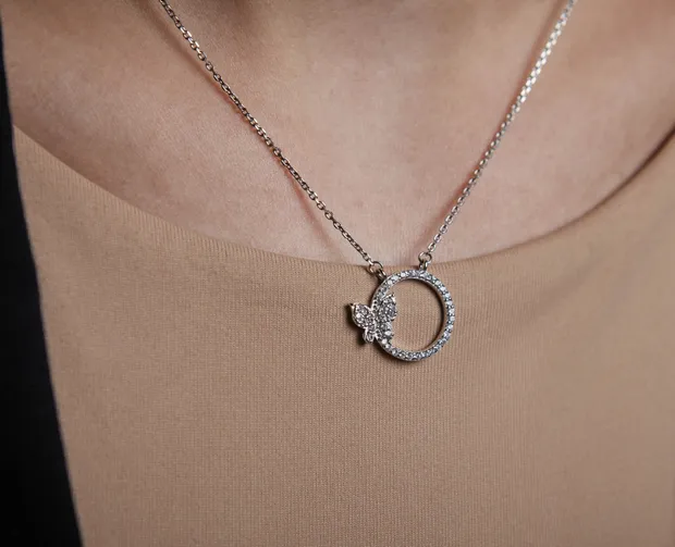 Срібне кольє Метелик 862136