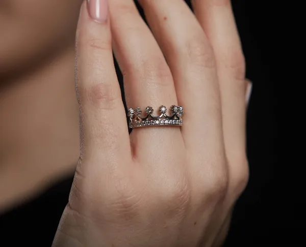 Срібна каблучка Корона П-436к.ц.б.Rh