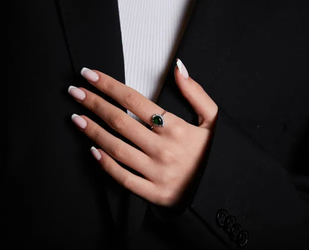 Срібна каблучка з вставкою Хюррем 14069/1