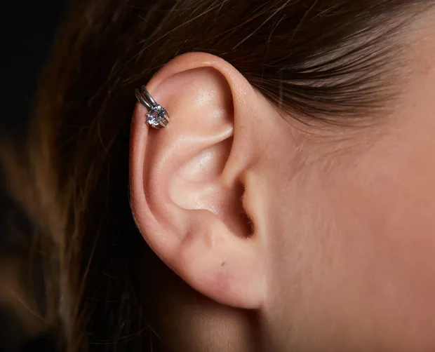 Срібні сережки Моно-Кафа з Фіанітом 24070