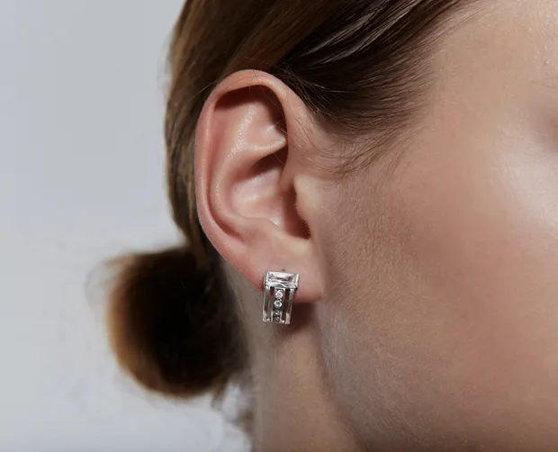 Срібні сережки англійська застібка Горизонт 20308