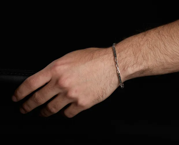 Срібний браслет Якір з вставкою бр.6009В