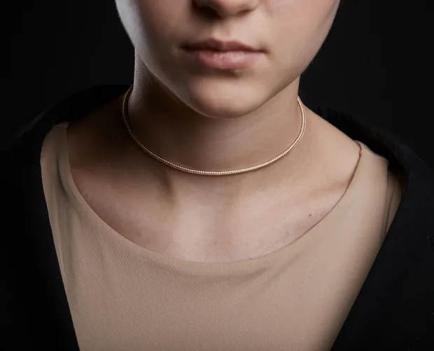 Шовковий шнурок з срібною застібкою Шейк 6010/2,0