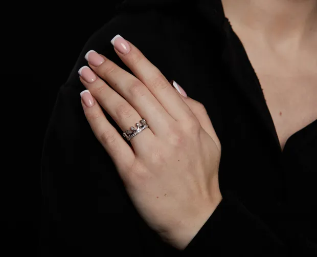 Срібна каблучка Корона П-436к.ц.б.Rh