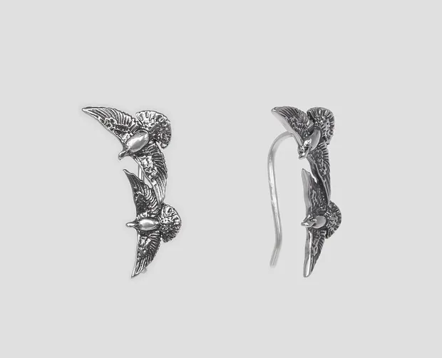 Срібні сережки кафи Голуби 24057