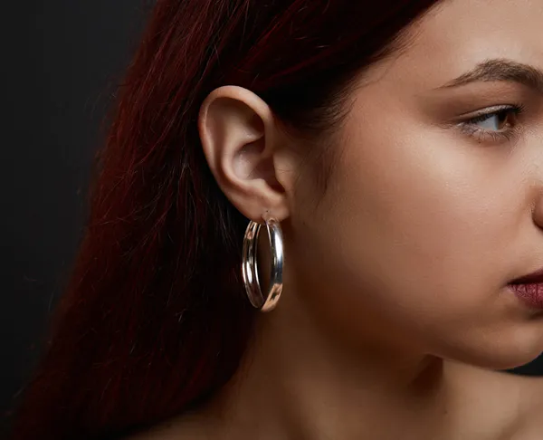 Срібні сережки широкі конго 2701