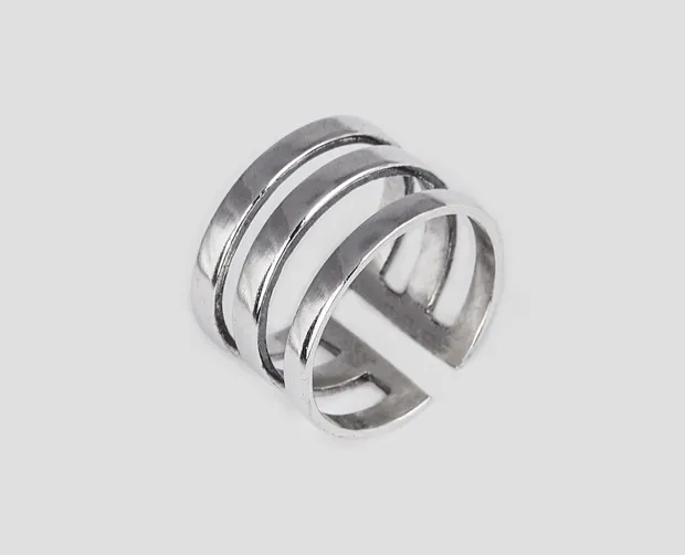 Срібна каблучка фалангова Три Смужки 12032/1