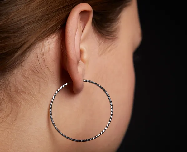 Срібні сережки конго з Насічкою 26150