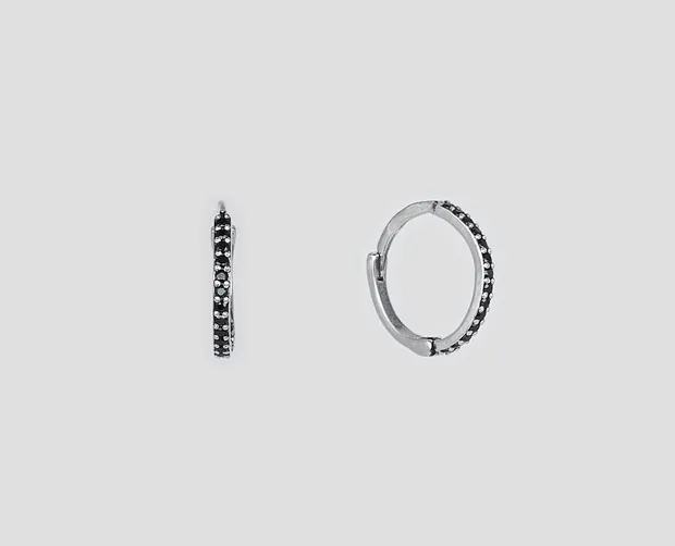 Срібні сережки маленькі конго з фіанітами 23099