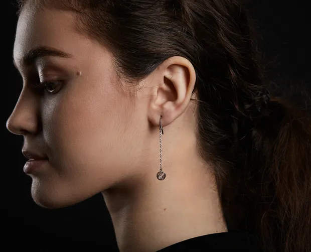 Срібні сережки протяжки Крихітка 261738