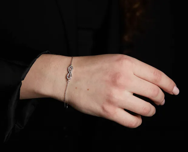 Срібний браслет незкінченність Бр-1016204-Б